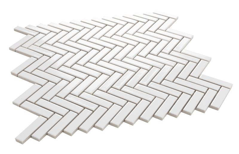 Chevron White Mosaic