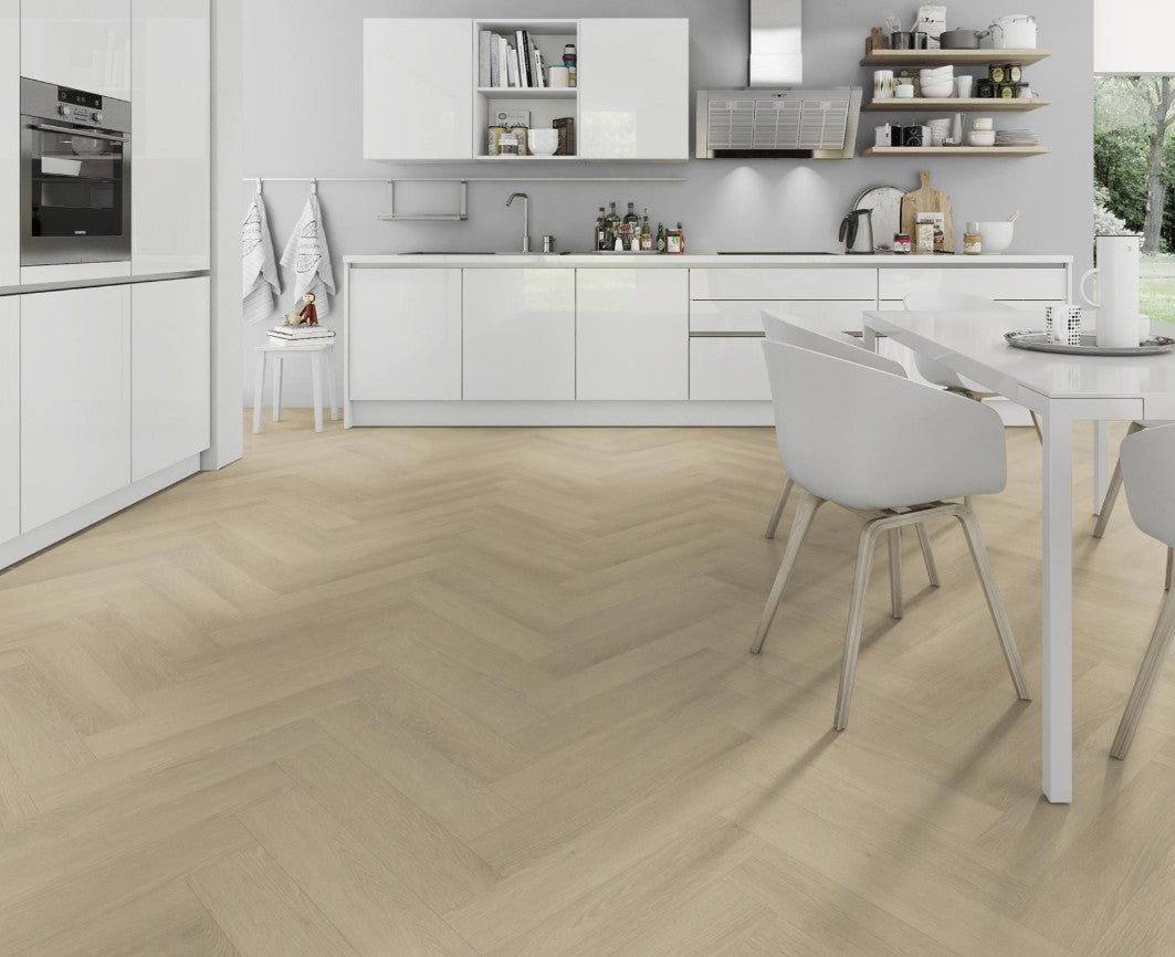 SPC Oak Linen Herringbone Vinyl Floor