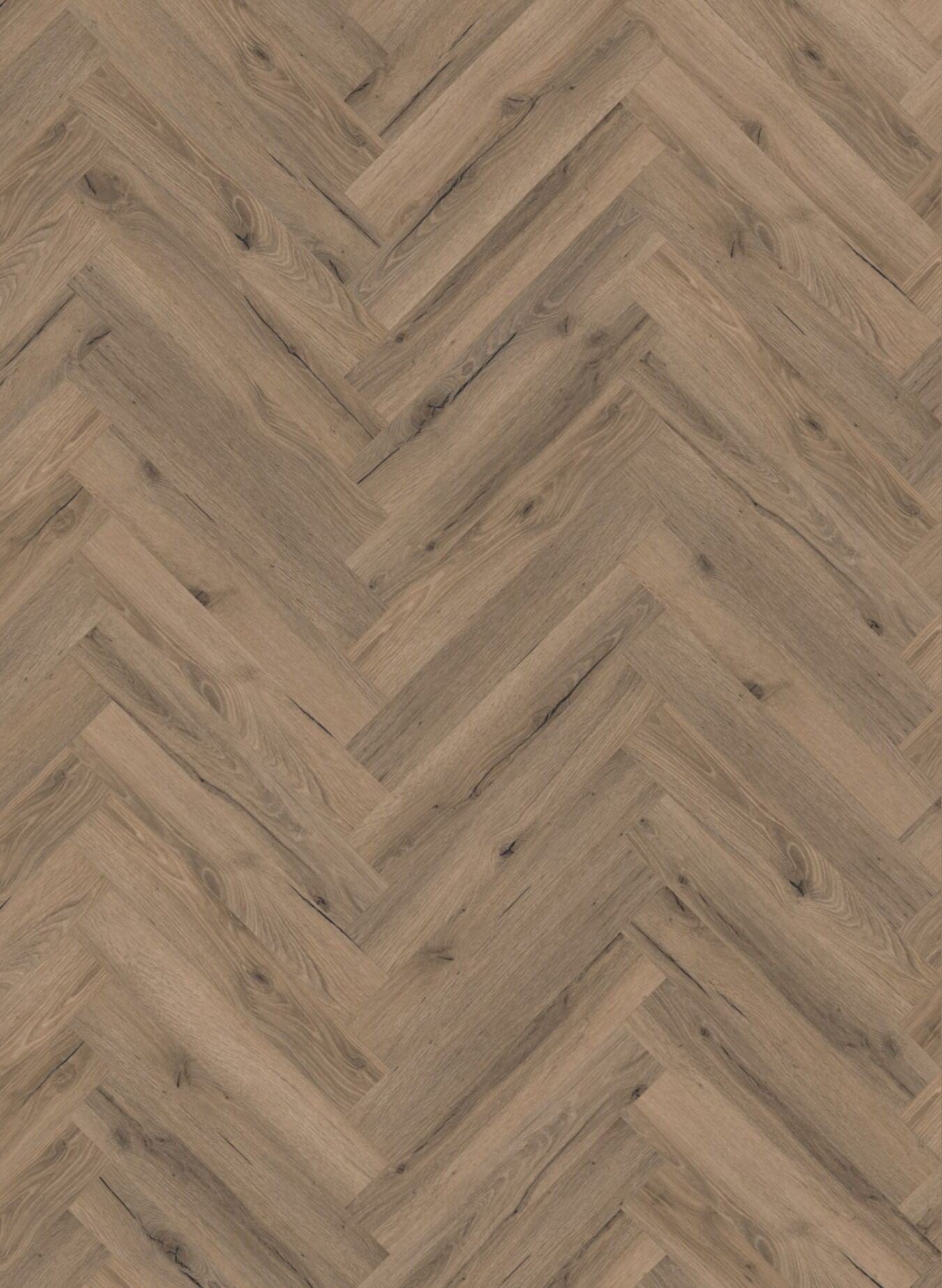 SPC Oak Mocha Herringbone Vinyl Floor