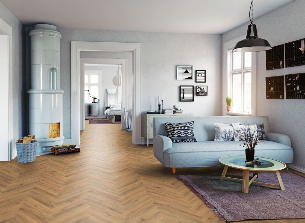 SPC Oak Ranch Herringbone Vinyl Floor