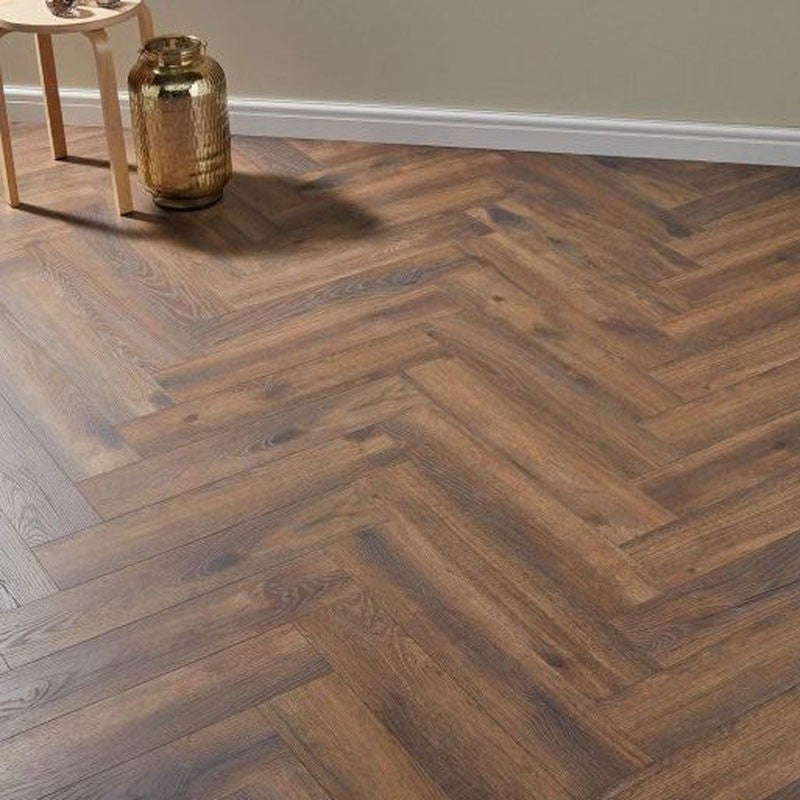Coffee Oak Herringbone