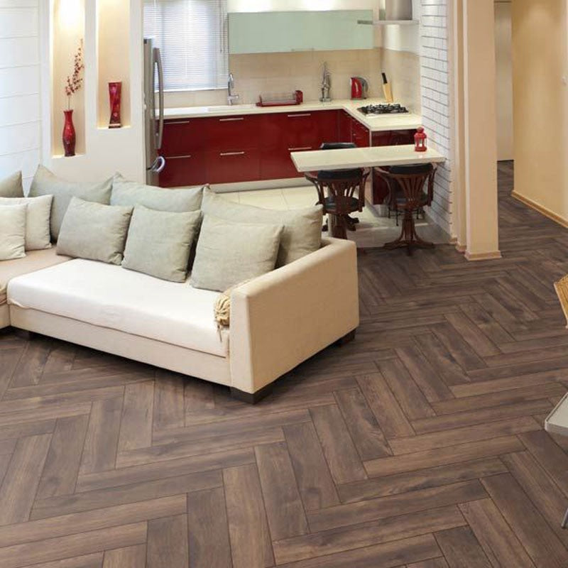 Coffee Oak Herringbone
