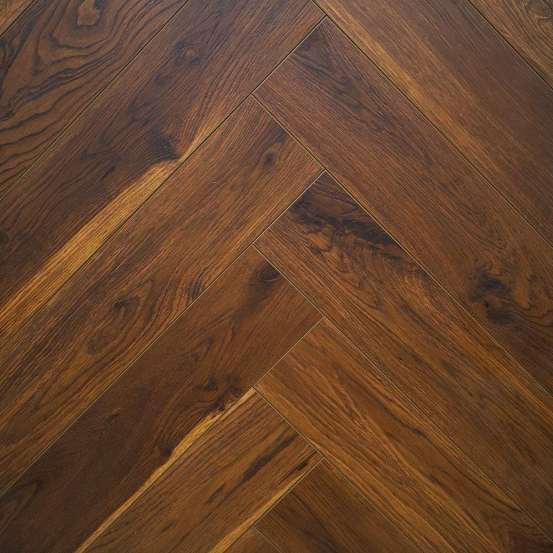 Coffee Oak Herringbone