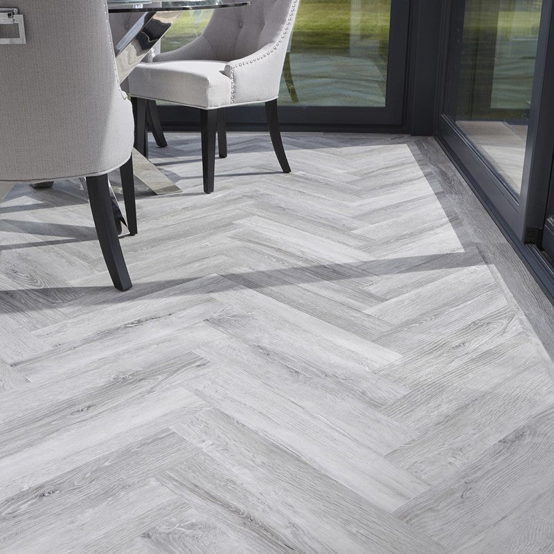 London Grey Oak Herringbone