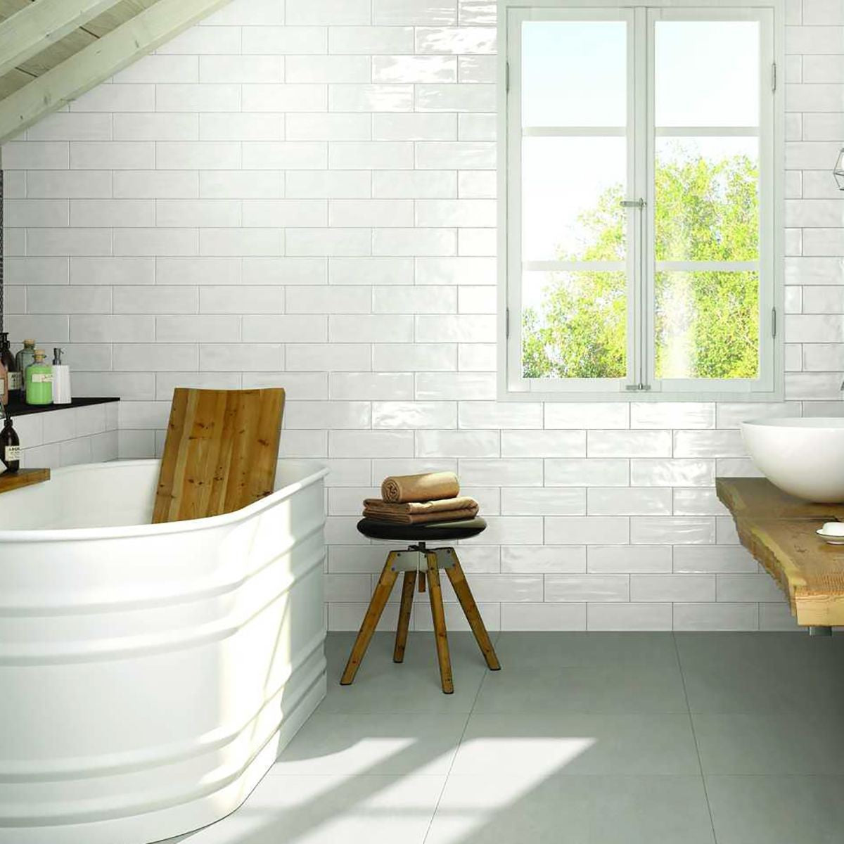 Rustico Blanco Brillo 7.5X15