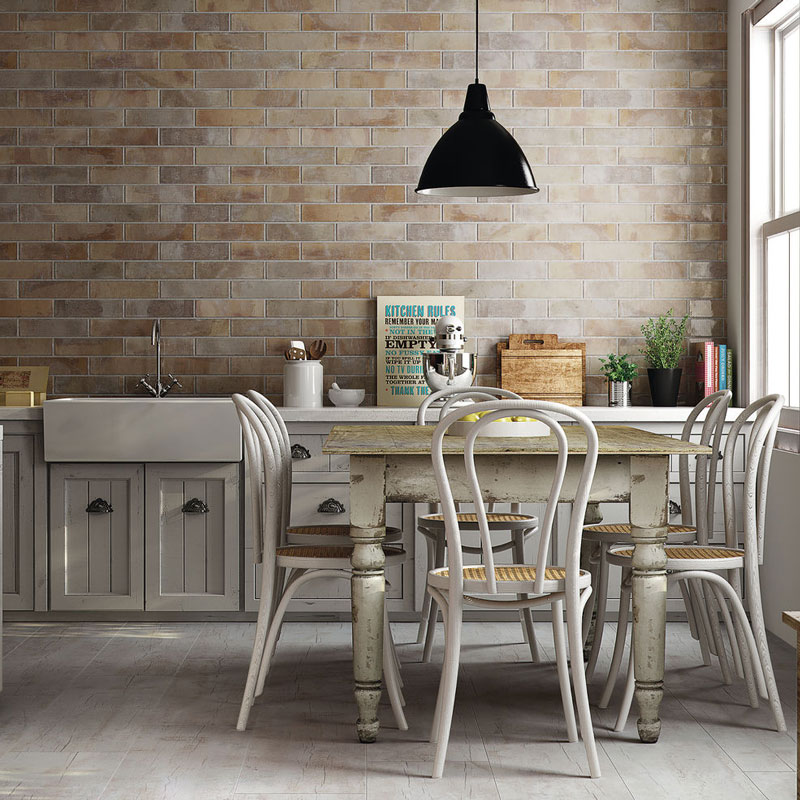 It looks like brick, but is far more practical. The Subway collection will work well in traditional and industrial style kitchens. Buy online or in stores nationwide, Ireland.