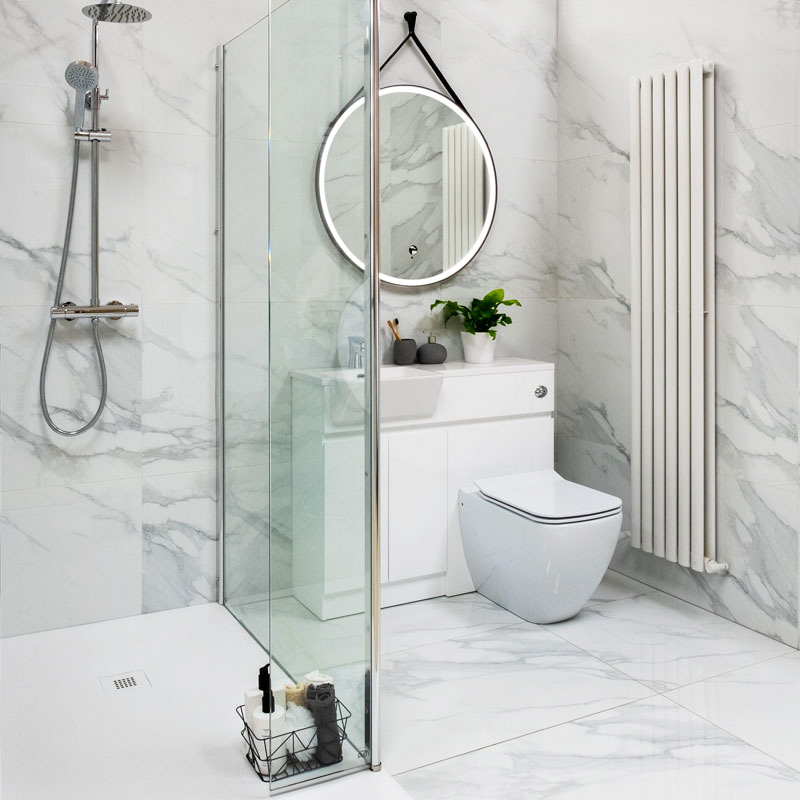 Install a toilet and vanity combination unit to give the impression of space in a bathroom. Buy online or in stores at Westmeath, Limerick, Dublin, Kerry and Cork, Ireland.